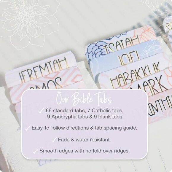 Bible Tabs, Gold Foil Lettering, Laminated - Picture 2 of 6